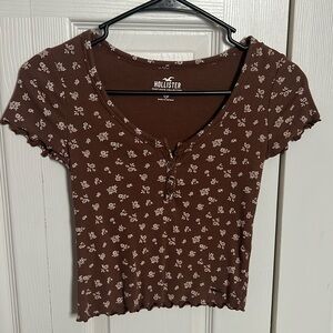 Brown Floral Top